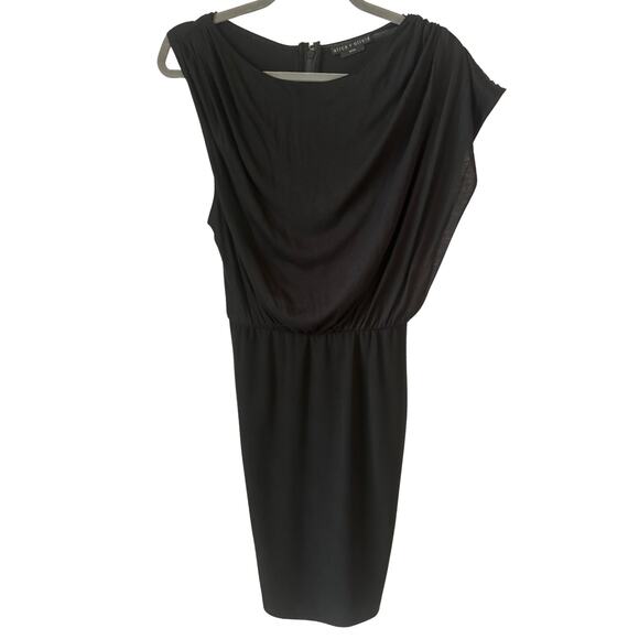 Alice + Olivia Dress Women’s Size Medium/Large Black Sleeveless Drape Cocktail - Picture 1 of 7